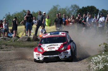 Pedder completed his first European WRC outing  