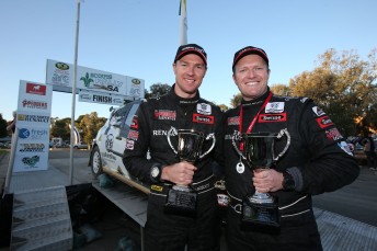 Pedder (right) and Mostat celebrate in South Australia