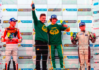 Alex Peroni celebrate victory and the Monoplace Challenge title at Estoril