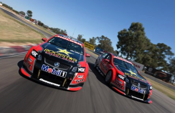 The Toll Holden Racing Team Commodores of James Courtney and Garth Tander