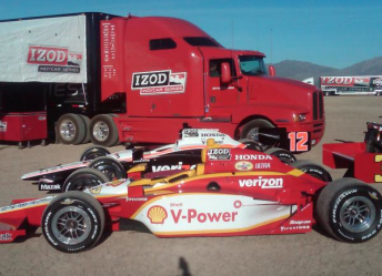 Cars for Helio Castroneves (#3) and Will Power (#6) were also present