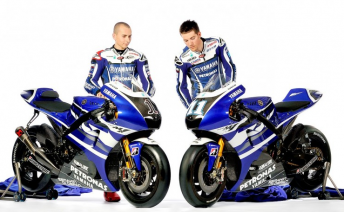 Lorenzo (left) and Spies with their new bikes