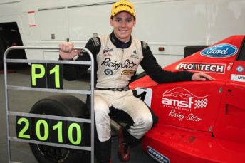Scott Pye celebrates his championship success in British Formula Ford