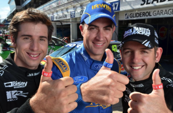 thumb Rick Kelly, Alex Davison and Todd Kelly with the new Telstra thumb bands