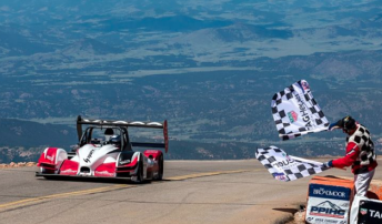 Romain Dumas takes the chequered flag 