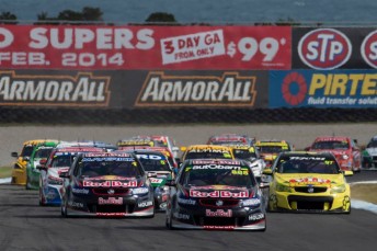 The V8 Supercars field at Phillip Island