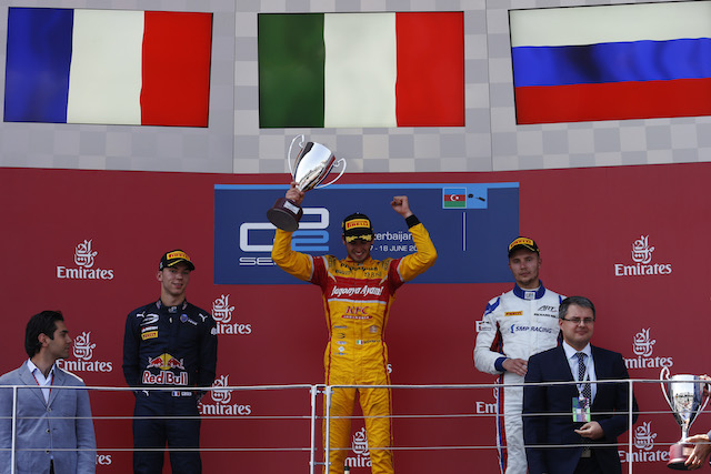 Italian Antonio Giovinazzi scores a rare GP2 Series double win