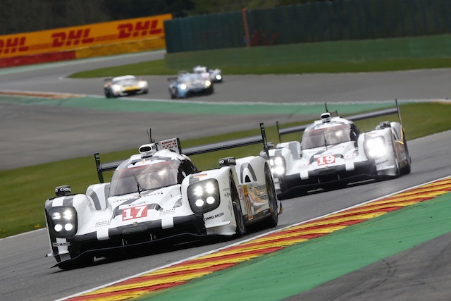 The #17 Porsche 919 leads a top three sweep-out for the German maker in a mega Spa qualifying effort
