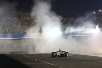 Will Power celebrating his title crown