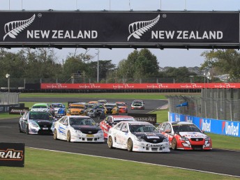 The NZ V8 Touring Cars ran on the bumper undercard at the V8 Supercar meeting at Pukekohe in April along with the V8ST. Pic: Matt Smith