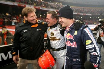 Michael Schumacher with Sebastian Vettel at last year