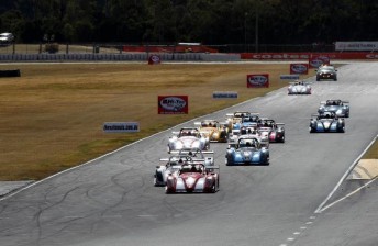The Radical Cup field head for Turn 1 at the start of their 50 minute race