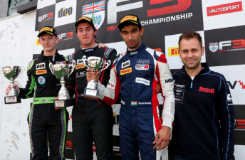 Thomas Randle (centre) celebrates victory at Spa