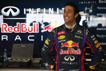 All smiles for Daniel Ricciardo as he signs for Red Bull Racing