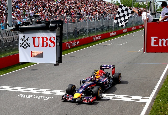 Daniel Ricciardo shocked after taking the chequered flag at Montreal 