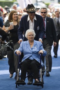 Richard Petty with wife Lynda at the NASCAR Hall Of Fame induction ceremony in 2010