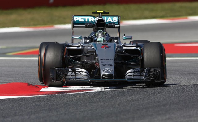 Nico Rosberg on his way to pole position at Barcelona