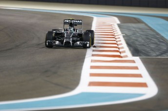 Nico Rosberg on his way to pole position for the title deciding Abu Dhabi Grand Prix