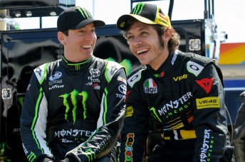 Kyle Busch had a blast with Rossi