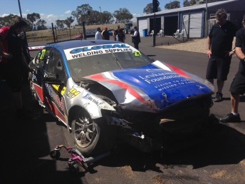 Peter Rullo suffered a heavy shunt in the closing stages of the opening Dunlop Series practice session
