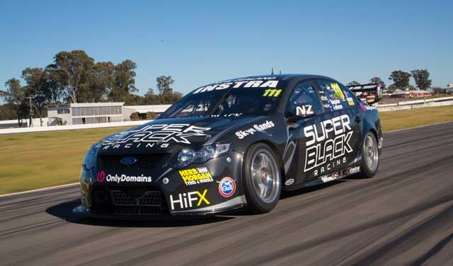 The Super Black Falcon on track at Winton