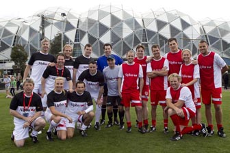 Paul Dumbrell (centre in red) is part of Westpac