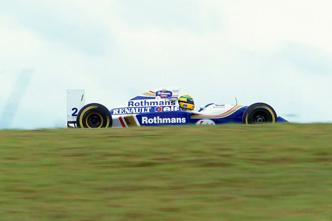 Senna drives the Williams FW16