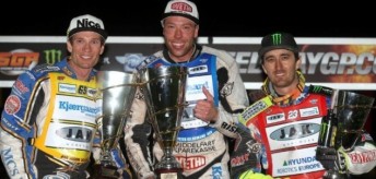 Peter Kildemand (Centre) is flanked by Jason Doyle (Left) and Chris Holder