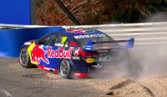Van Gisbergen failed to extract his Holden from the gravel