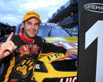 Shane Van Gisbergen held off Chaz Mostert to take his second win of the day at Sydney Motorsport Park