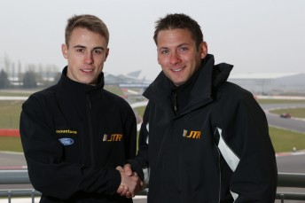 Sam Brabham (left) signs for British Formula Ford squad JTR