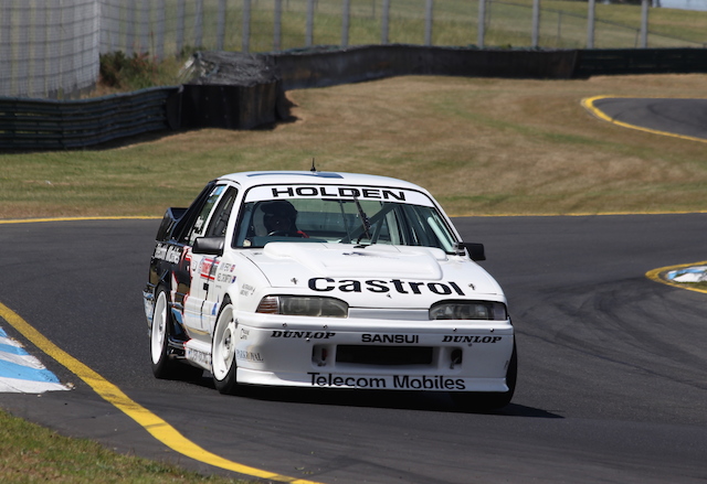 Mogg campaigning the Commodore in the Heritage Touring Cars at Sandown last year