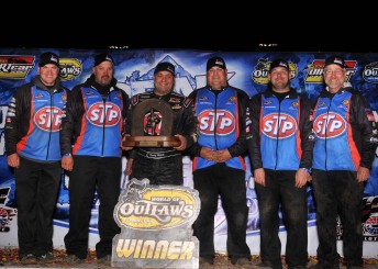 Donny Schatz and his STP/TSR team after being presented with the WoO Champion