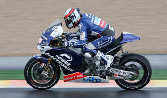 thumb Randy de Puniet at a wet Valencian circuit
