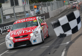 Scott McLaughlin crosses the line to secure the 2012 Dunlop Series