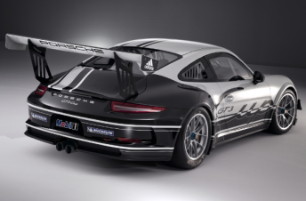 The rear of the new Porsche 911 GT3 Cup 