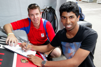 Team BRM manager Mark Rundle with new signing Duvashen Padayachee