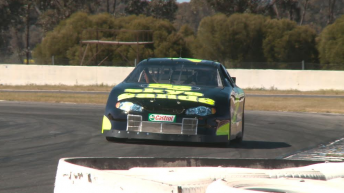 Mostert enjoyed laps aboard a NASCAR at Winton