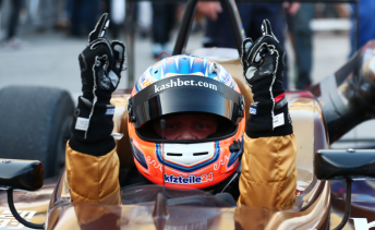 Felix Rosenqvist celebrates Macau GP win
