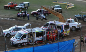 Paramedic crews extricate Robert Gordon Pic by Damian White (standard.net.au)