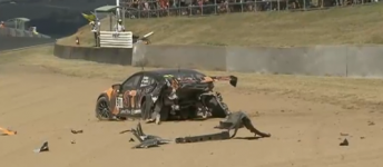 The remains of the MARC Cars Mazda 3