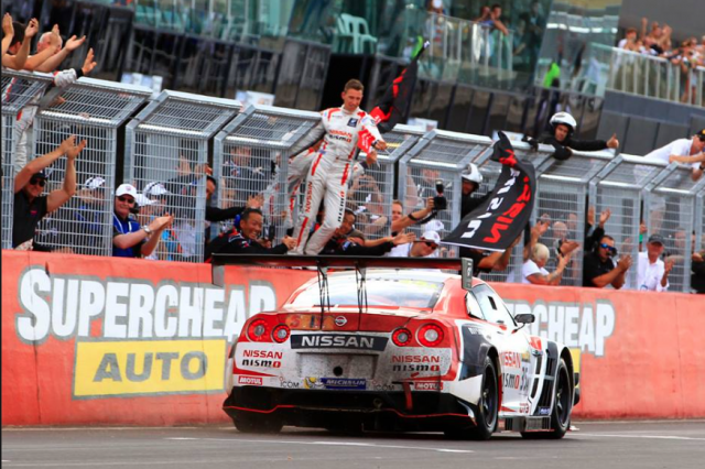 Katsumasa Chiyo brings the Nissan GT-R home first after an epic finale to the Bathurst 12 Hour 