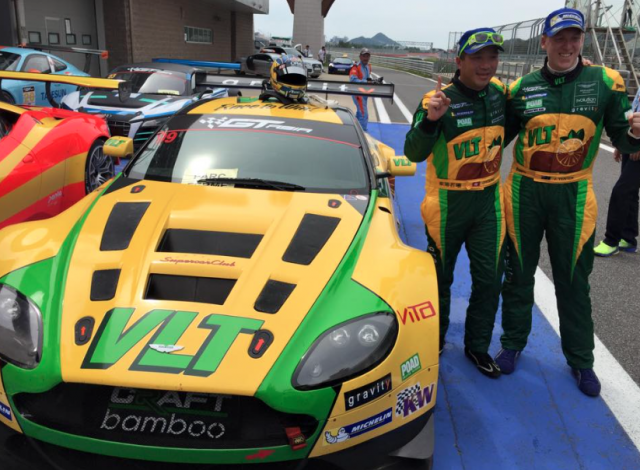 Jonathan Venter (right) celebrates GT Asia Series victory with Daryl O