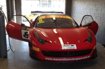 The #8 Maranello Motorsport Ferrari 458 GT3 