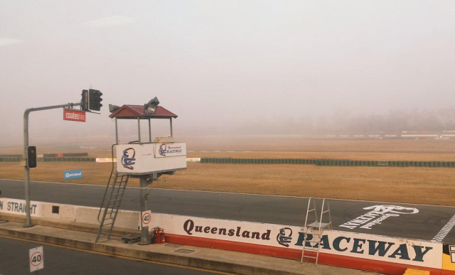 Heavy fog delayed the start of the opening day of the Coaters Hire Ipswich Super Sprint