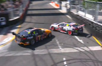 Courtney spins towards the fence. pic: V8TV