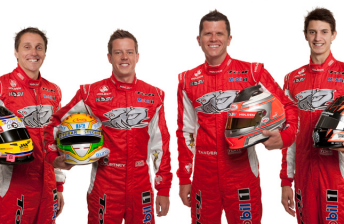 Toll Holden Racing Team drivers Cameron McConville, James Courtney, Garth Tander and Nick Percat
