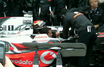 Tony Stewart aboard the Vodafone McLaren Mercedes