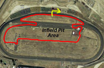 The proposed kart track on the Thunderdome