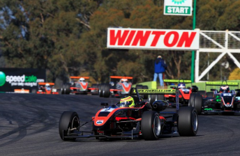 James Winslow leads the pack at Winton earlier this year